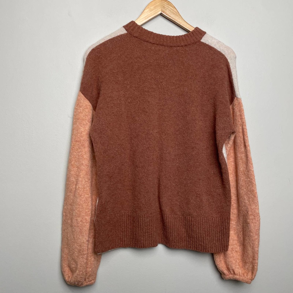 Madewell Merino Wool Alpaca Blend Color Block Crew Neck Sweater S - Picture 2 of 10